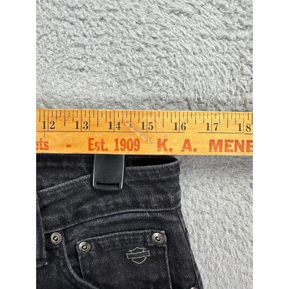Harley Davidson Bootcut Jeans Women 10 Black Genuine Motorclothes Denim Mid Rise - Picture 6 of 9